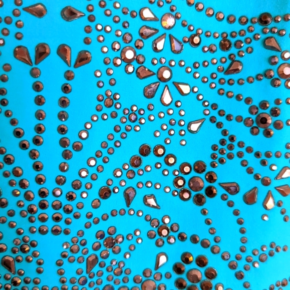 Bebe Gorgeous Turquoise Blue Mini Dress - Picture 3 of 5